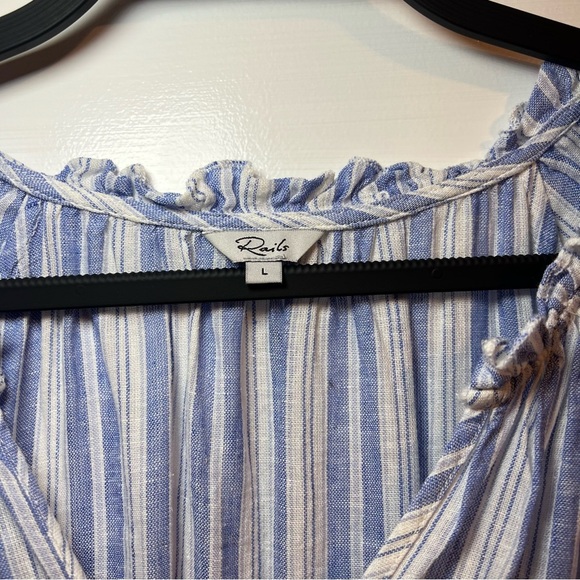#64 RAILS AMELLIA STRIPED LINEN-BLEND MIDI DRESS $258 - Picture 4 of 7